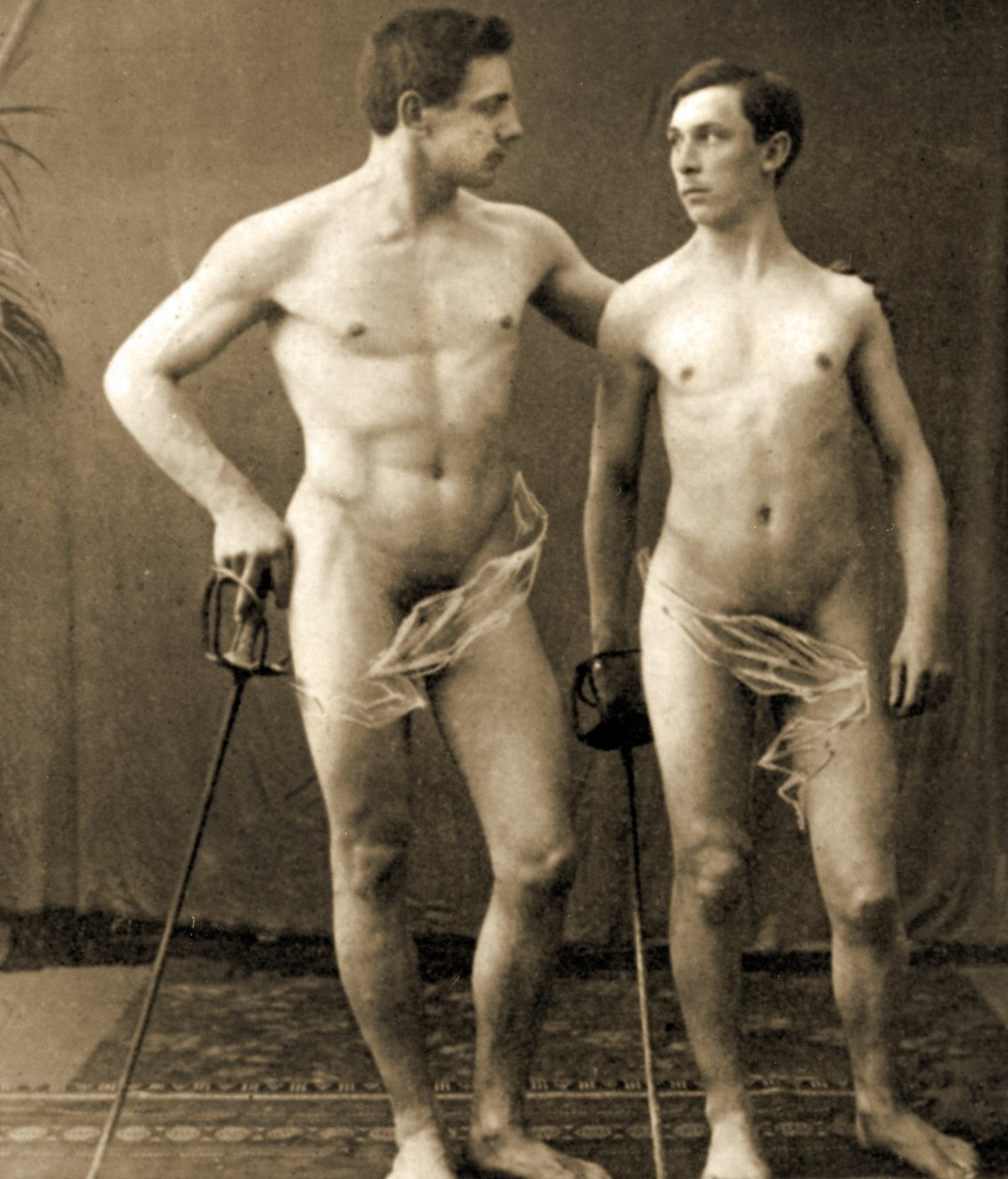 Fencers posing, c.1910 by Unknown