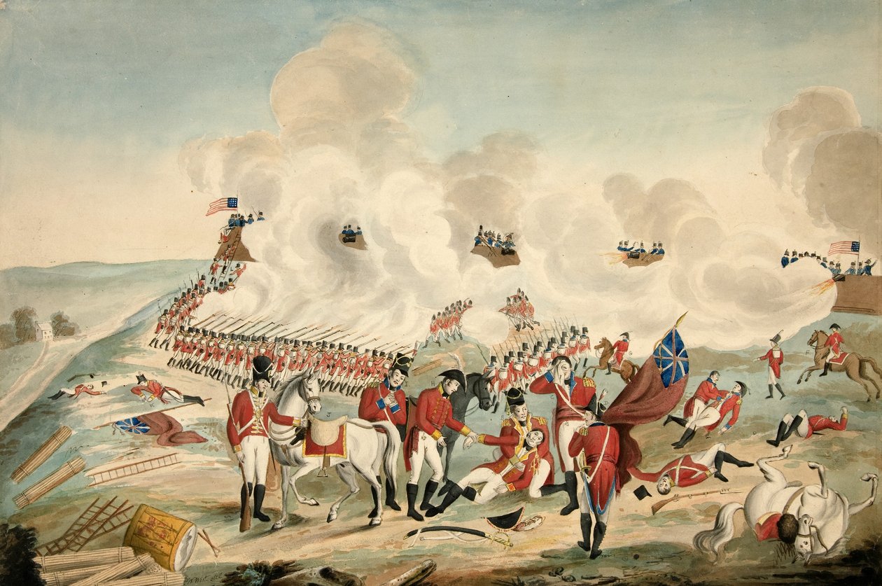 Battle of New Orleans and death of Major General Packenham on the 8th of January 1815, pub. 1815 by American School