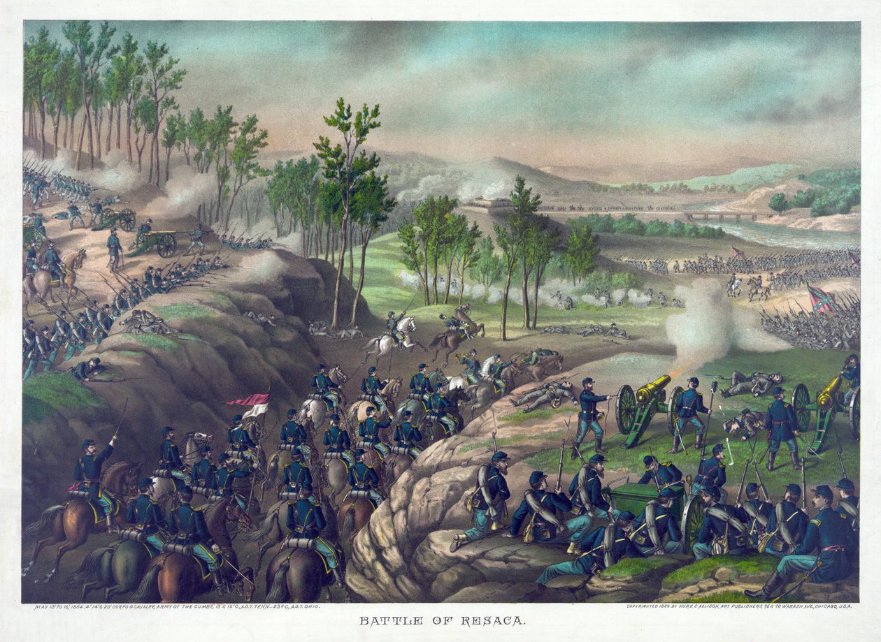 Battle of Resaca, pub. Kurz & Allison, 1889 by American School