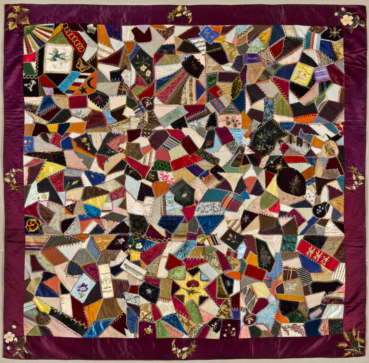 Crazy Quilt, 1884 by American School