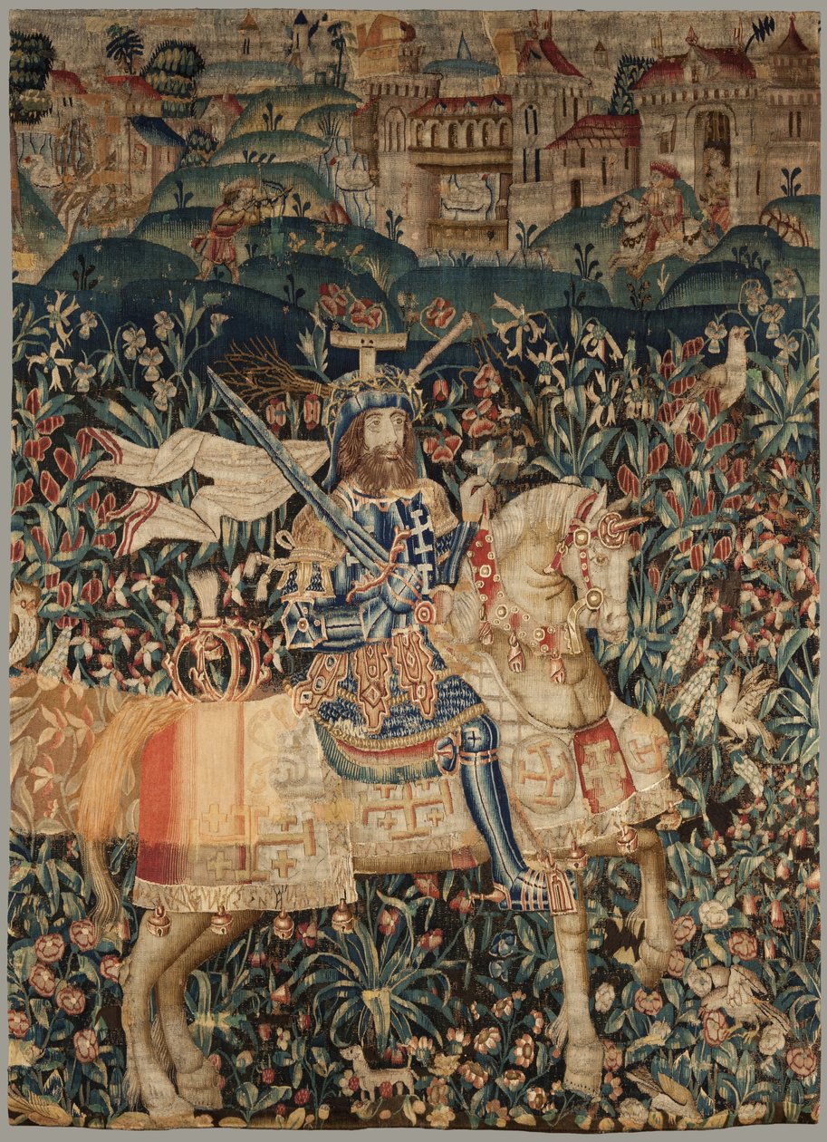 Tapestry depicting Godfrey of Bouillon by Flemish School