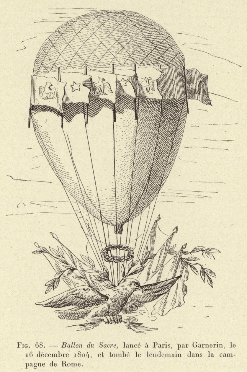 Coronation Balloon, Launched in Paris by Garnerin on December 16, 1804, and Landed the Next Day in the Countryside of Rome by French School