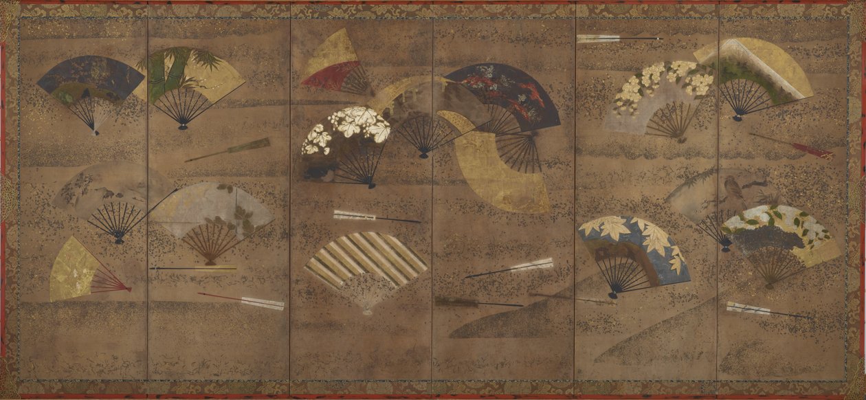 Decorated Fans by Japanese School