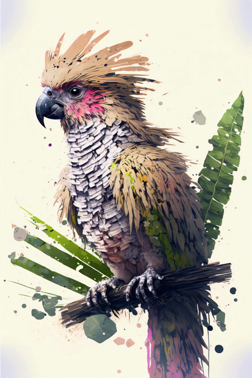 Abstract Parrot Paintings by F. Abderrahim