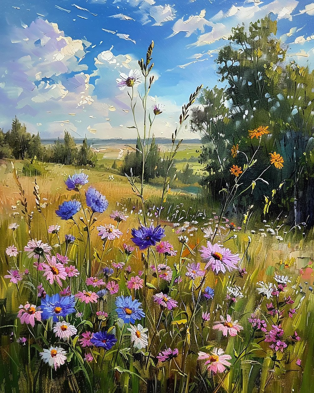 Landscape with Wildflowers by F. Abderrahim