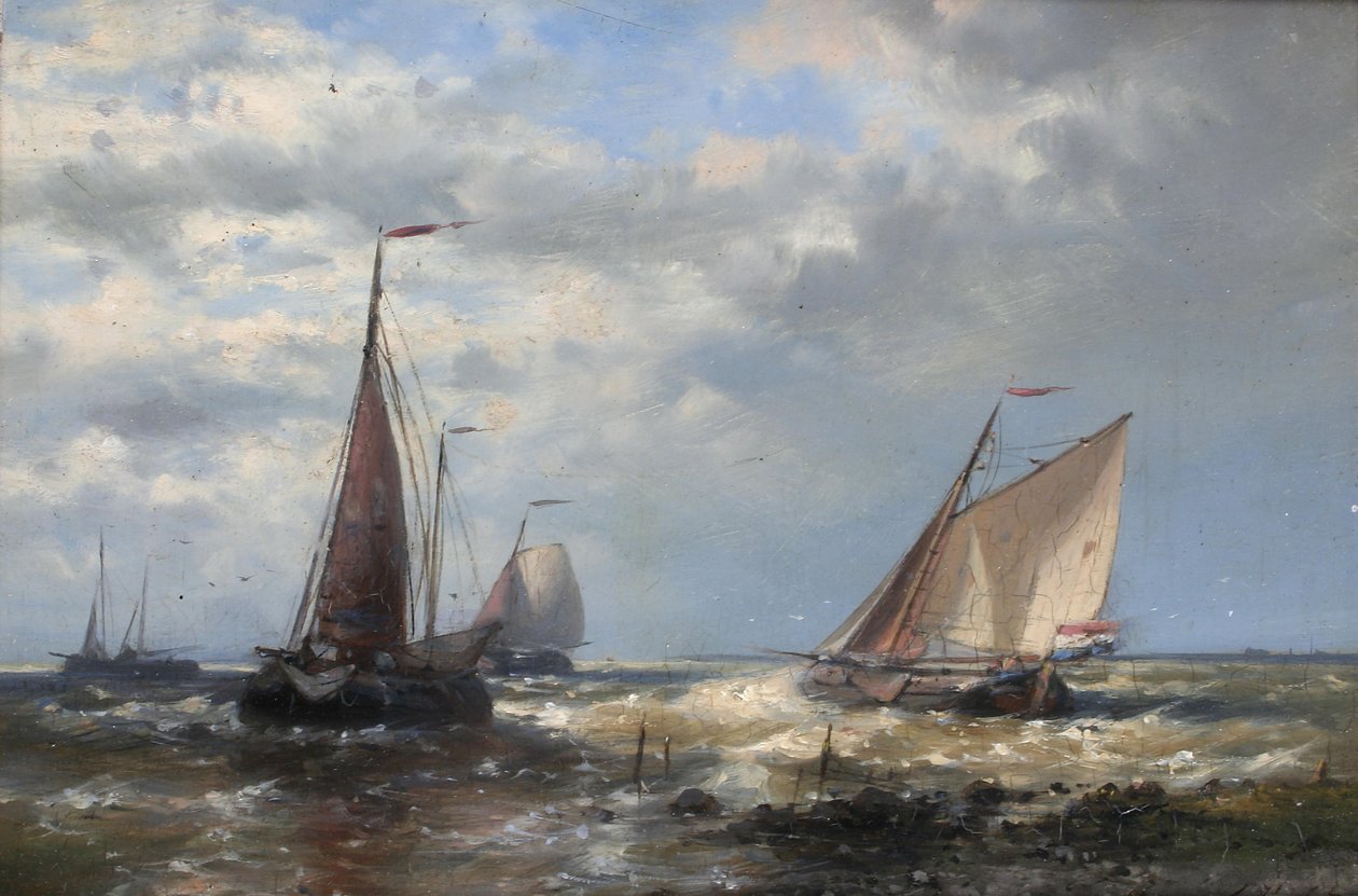 Fishing Boats at Sea by Abraham Hulk