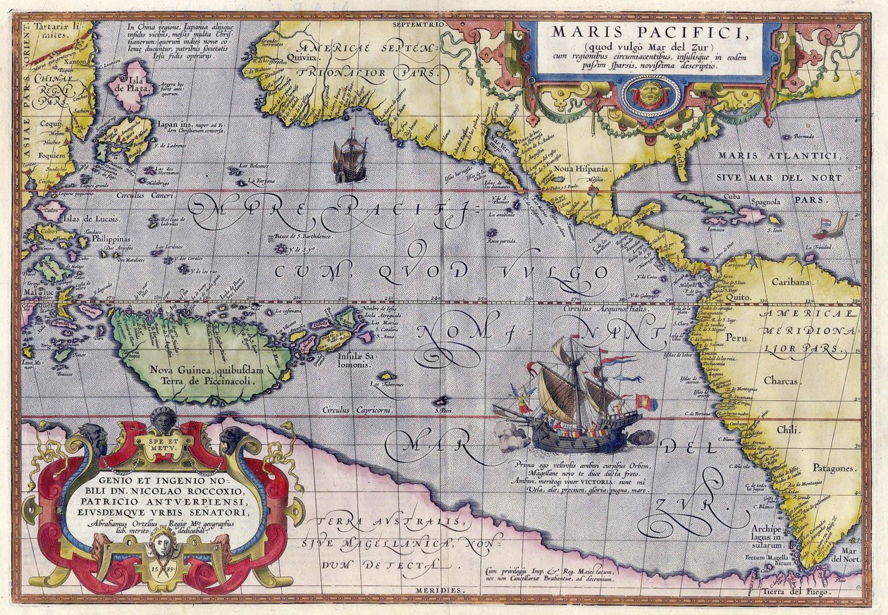 Maris Pacifici by Abraham Ortelius