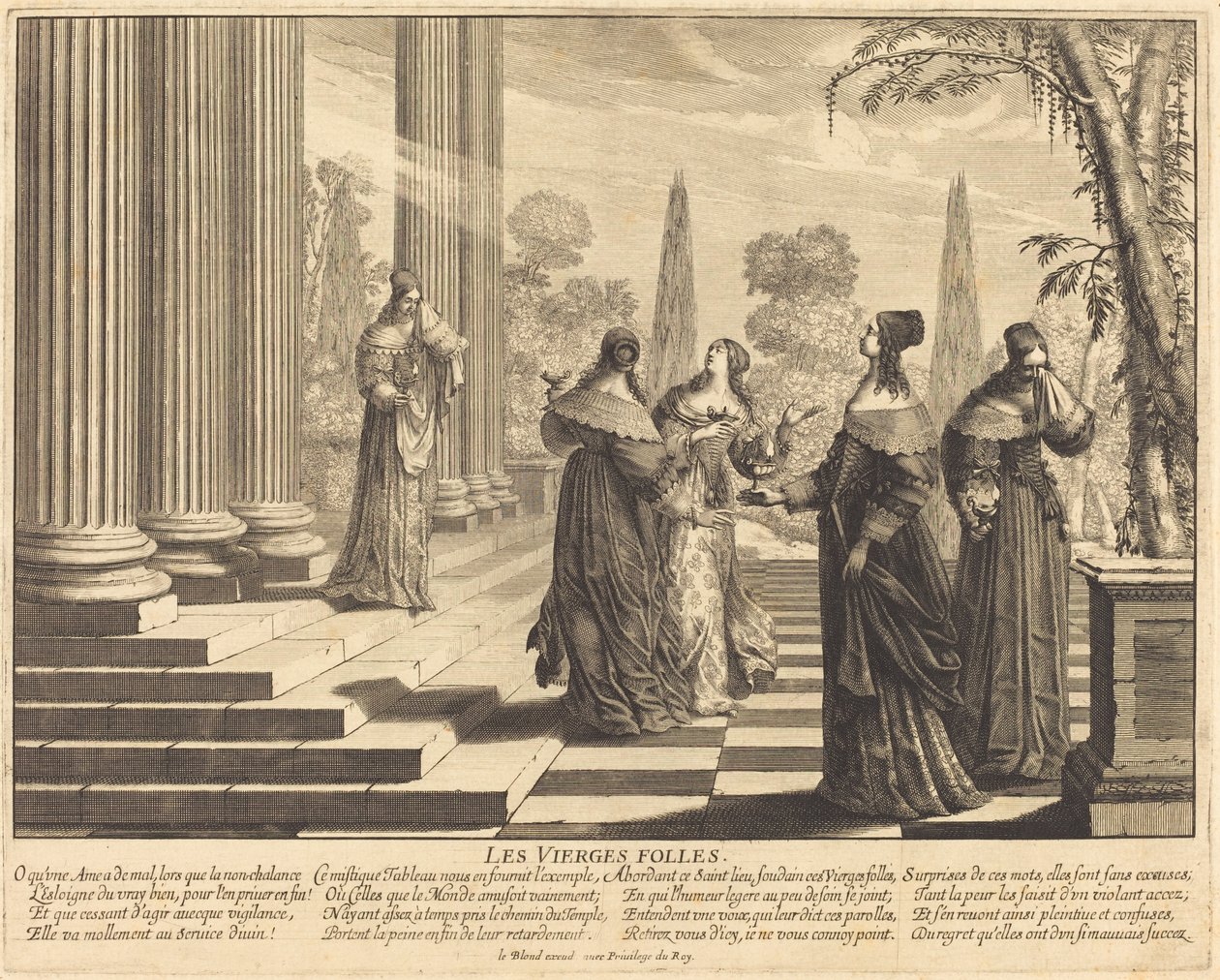 The Foolish Virgins Approaching the Temple by Abraham Bosse