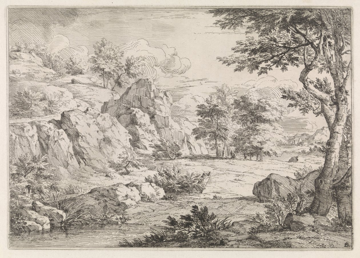 Hill Landscape with Pond by Abraham Genoels