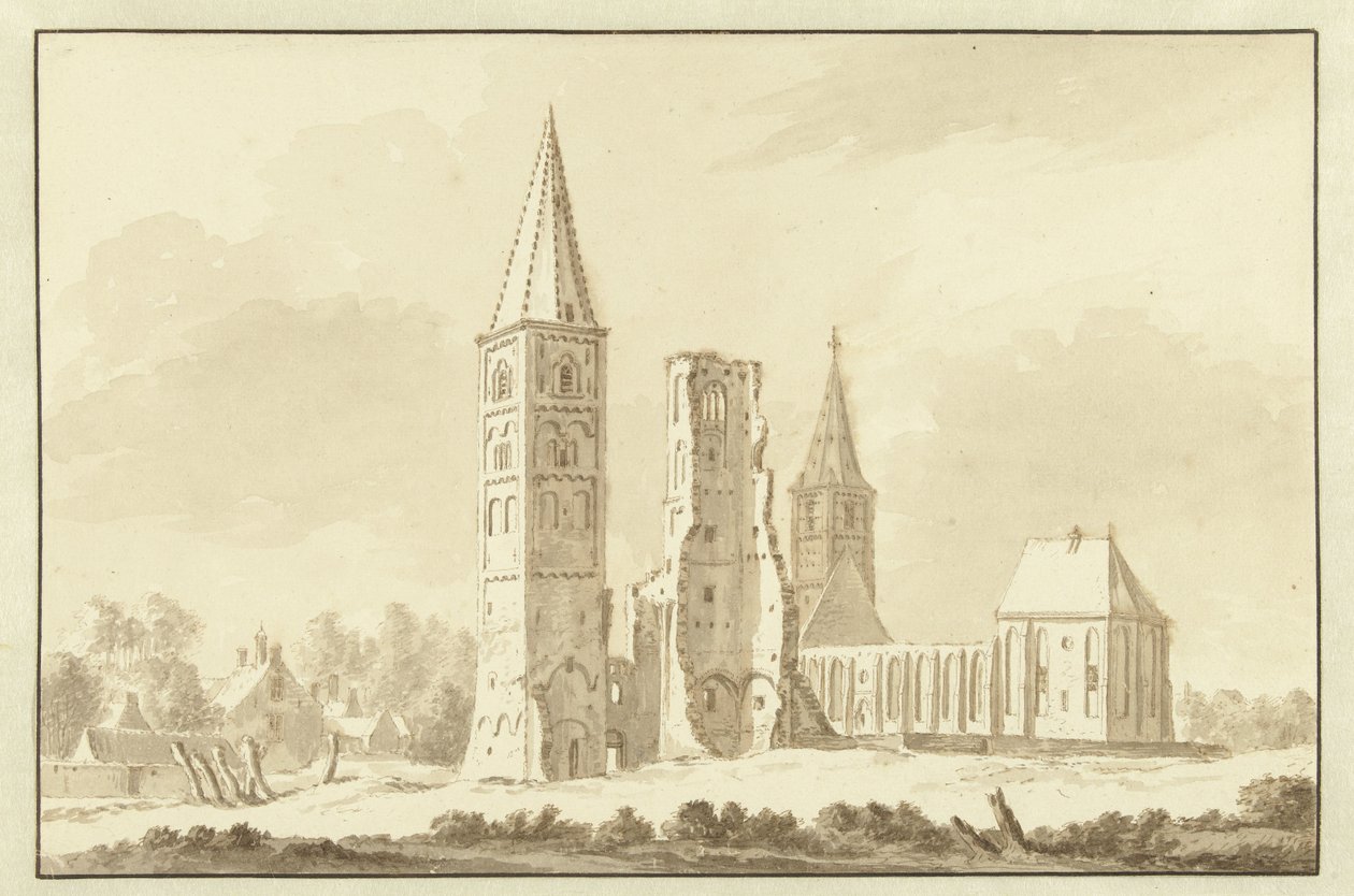Abbey of Egmond by Abraham Rademaker