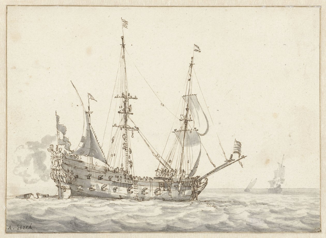Dutch Warship by Abraham Storck