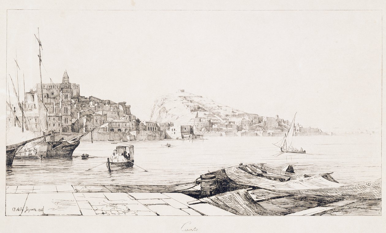 Port at Gaeta by Achille Gigante