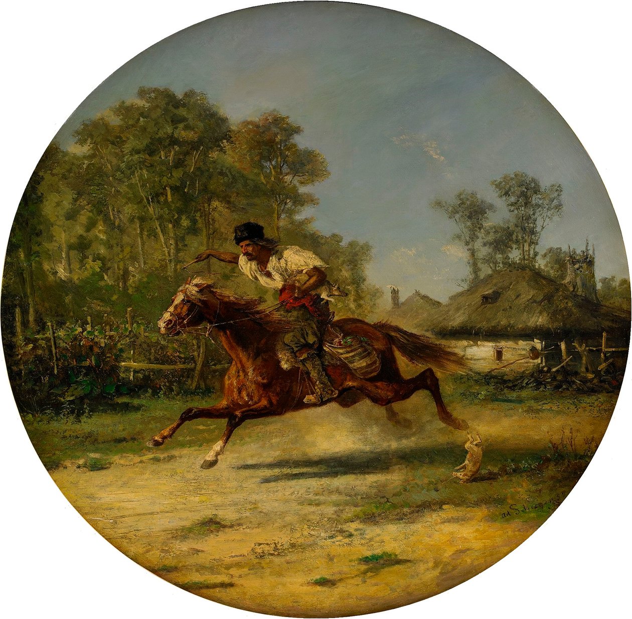 Riding Cossack by Adolf Schreyer