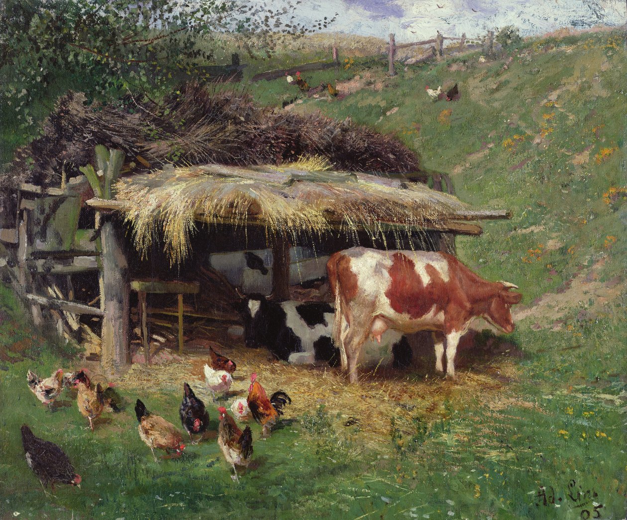 The Farmyard by Adolf Lins