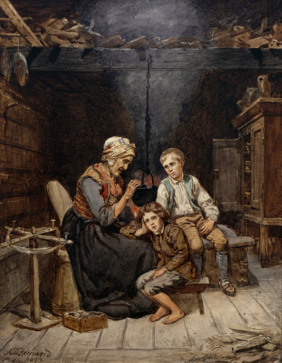 Grandmother Tells a Fairy-Tale by Adolph Tidemand