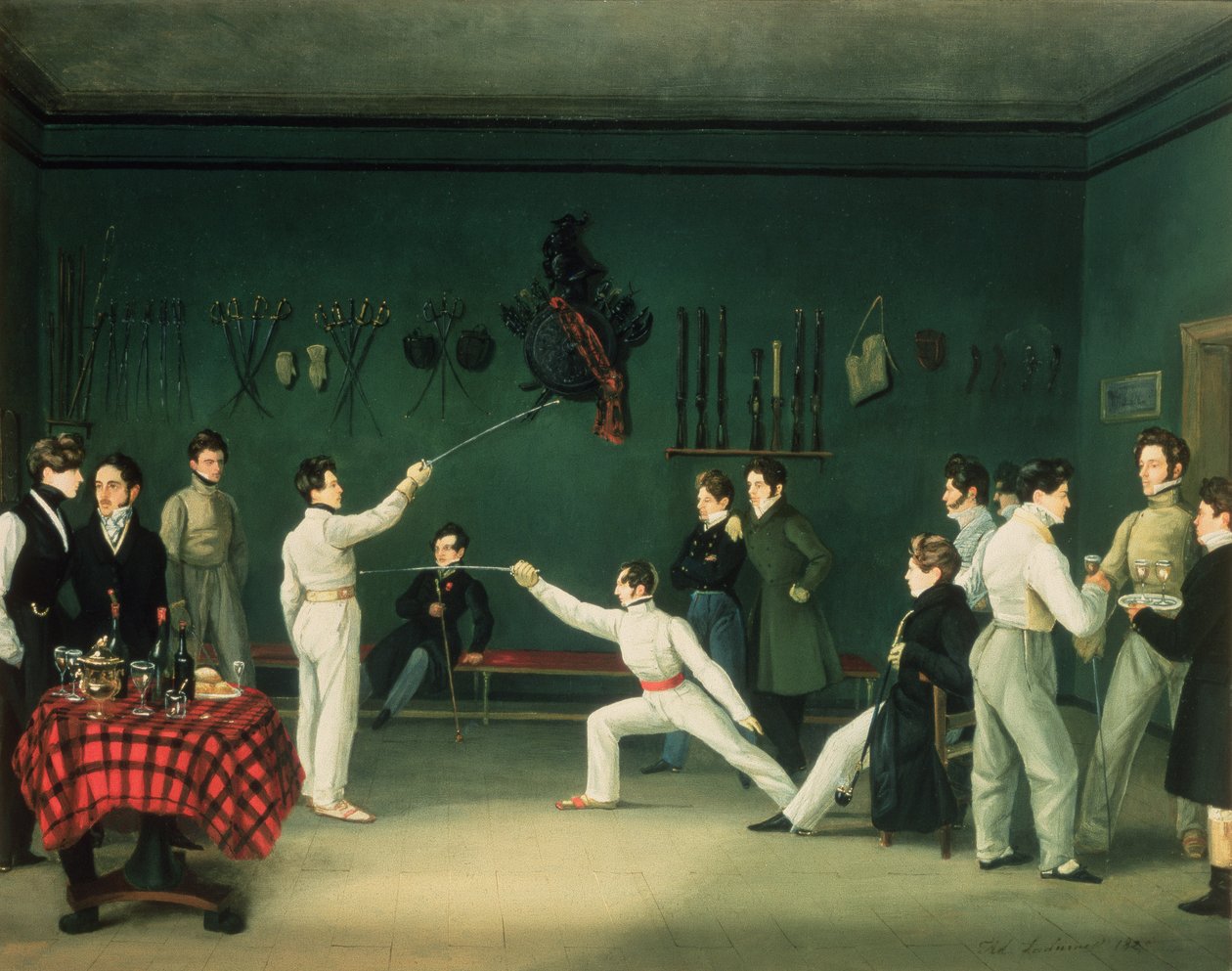 A Fencing Scene by Adolphe Ladurner
