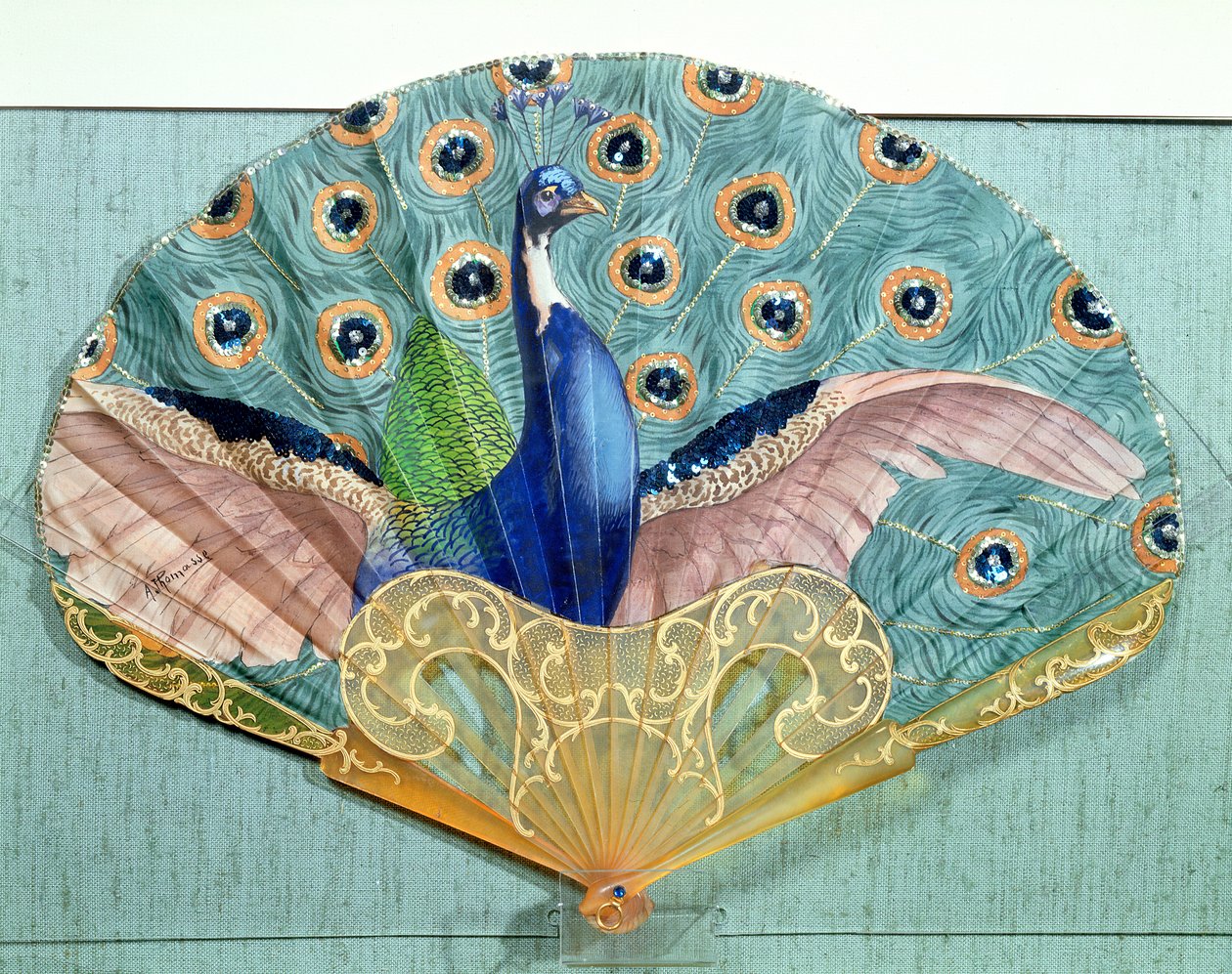 Peacock fan by Adolphe Thomasse