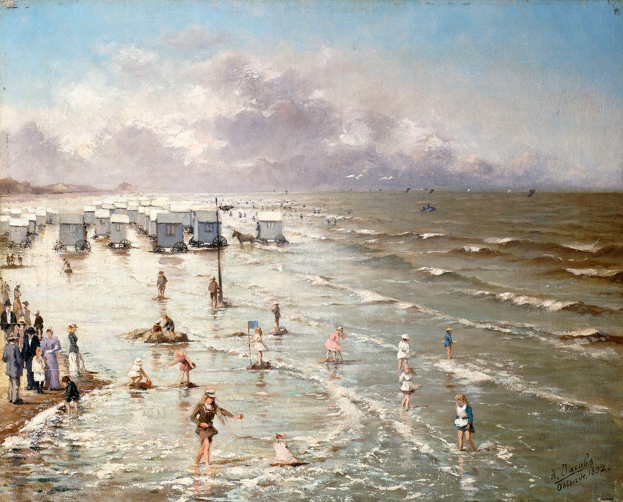 The Beach at Ostend by Adolphe Jacobs