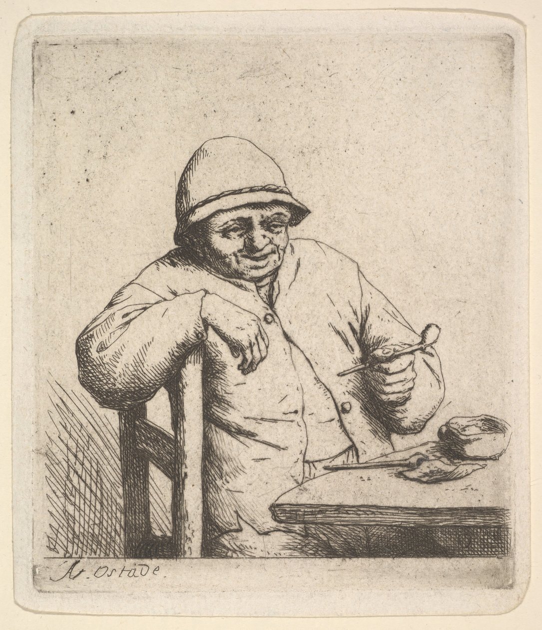 Peasant with a Pipe by Adriaen Jansz. van Ostade