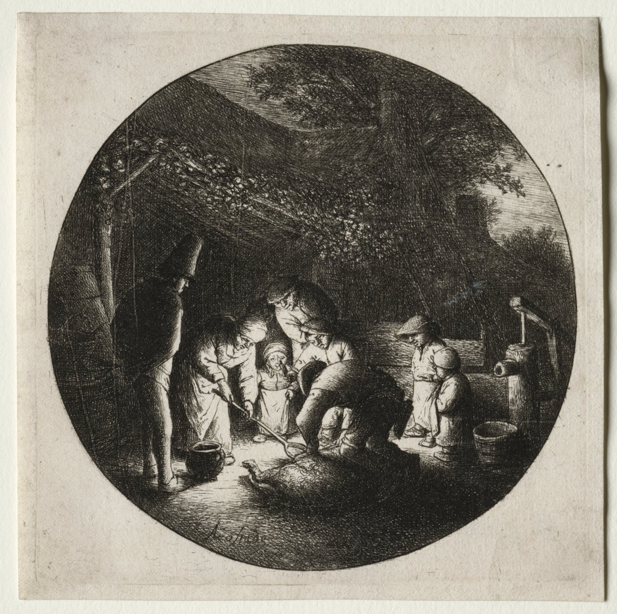 The Pigkillers by Adriaen van Ostade