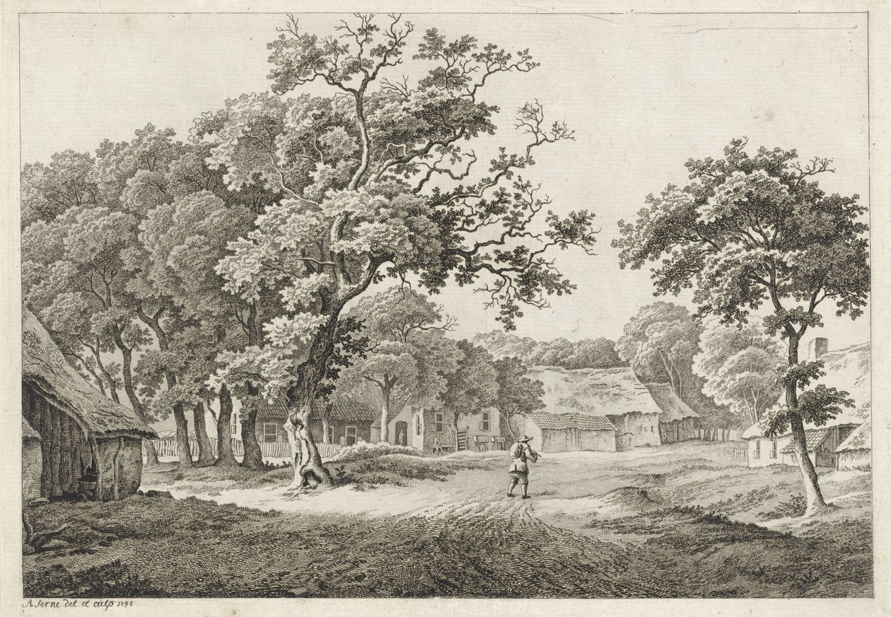 Village Scene by Adrianus Serné