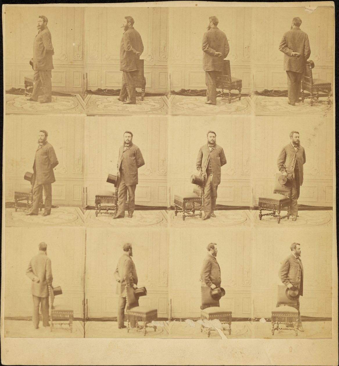 Adrien Tournachon (1825-1903), Self Portrait, Multiple Images by Adrien Tournachon