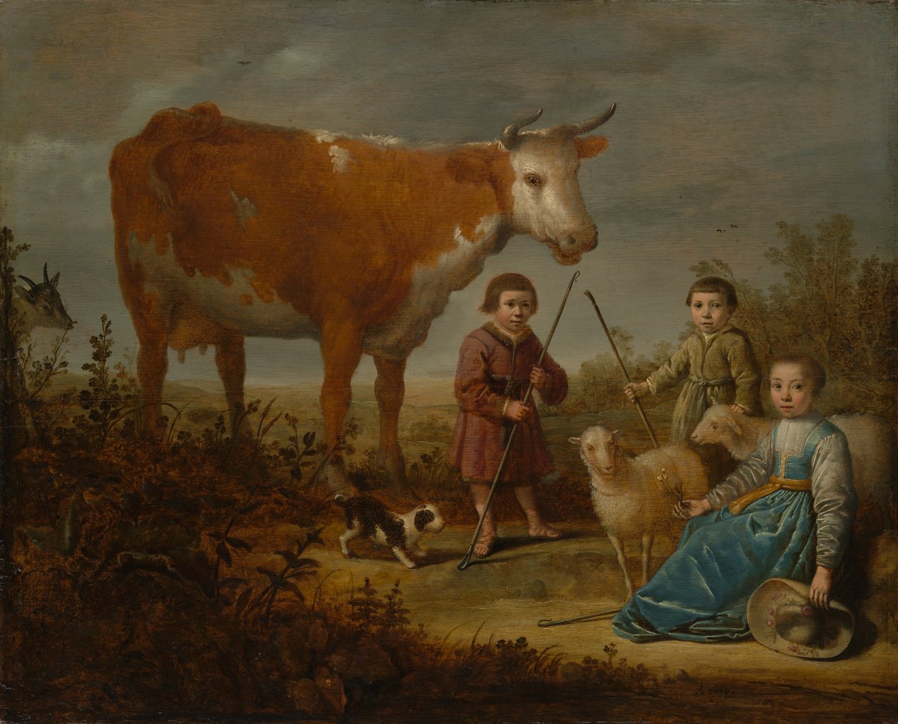 Children and a Cow by Aelbert Cuyp