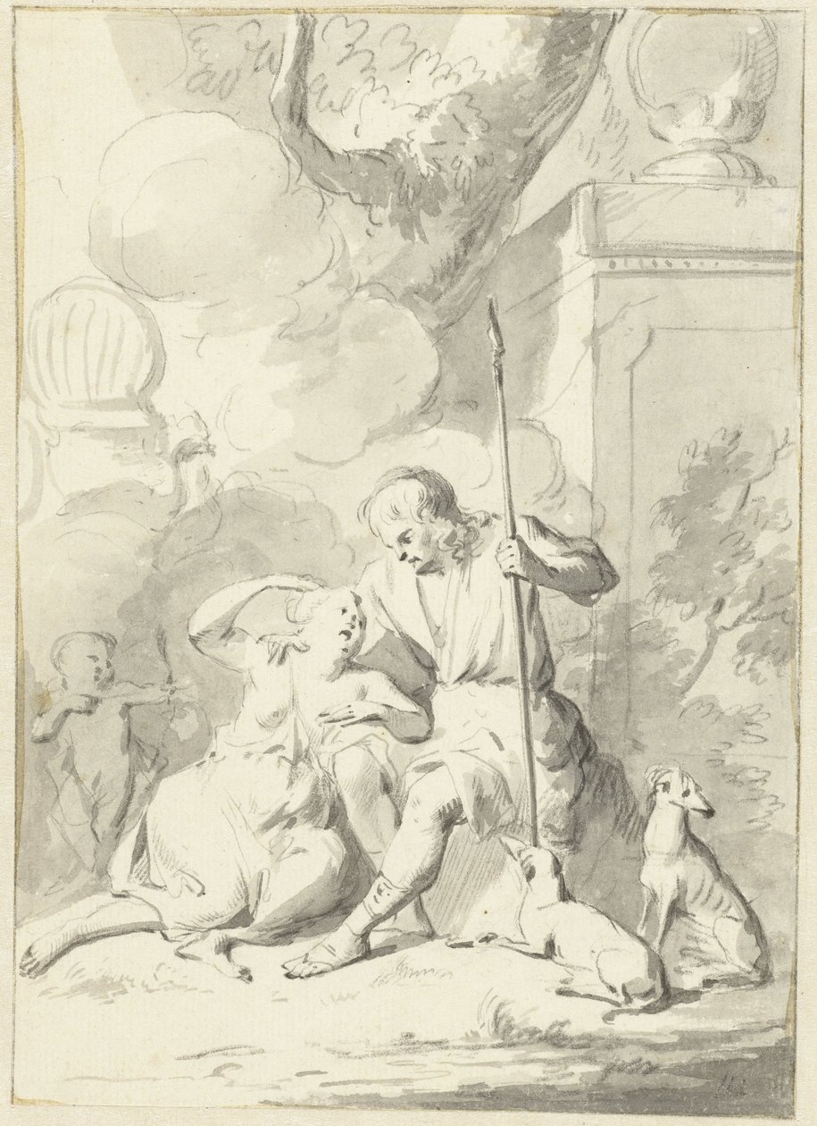 Venus and Adonis (?) by Aert Schouman