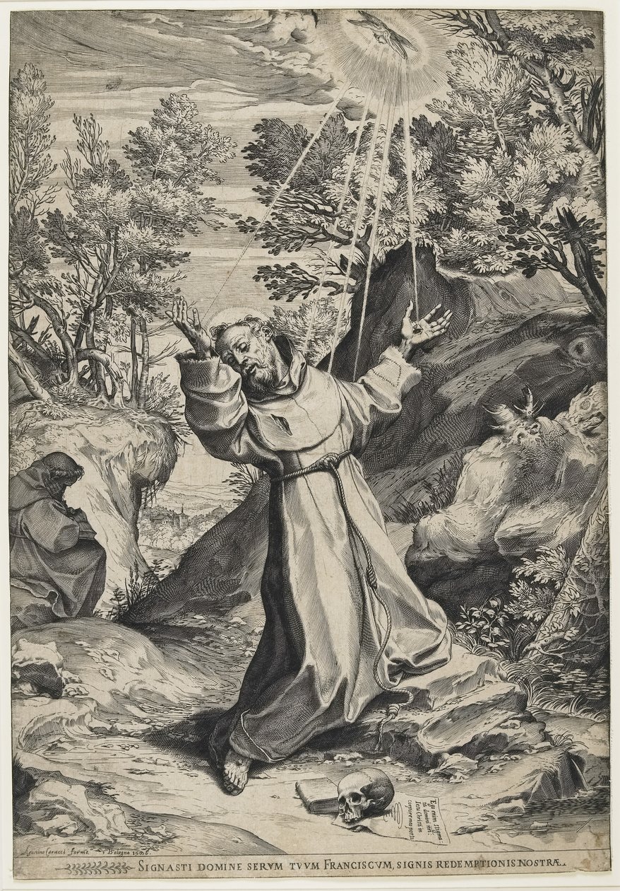 Saint Francis Receiving the Stigmata, 1586 by Agostino Carracci