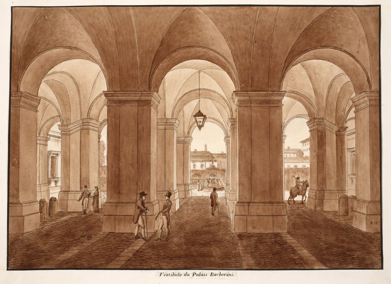 Vestibule of the Palazzo Barberini, 1833 by Agostino Tofanelli