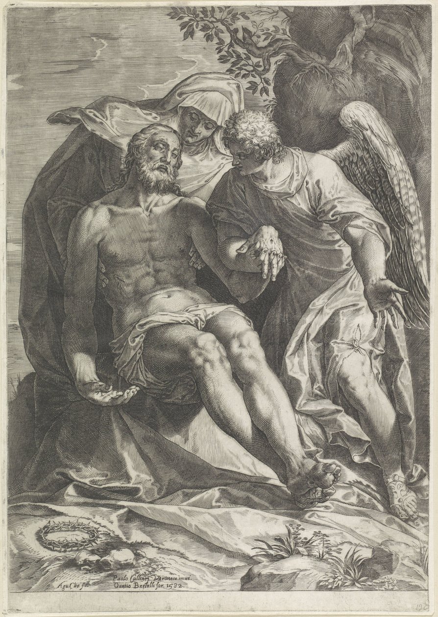 Mary with the Body of Christ (Pietà) by Agostino Carracci