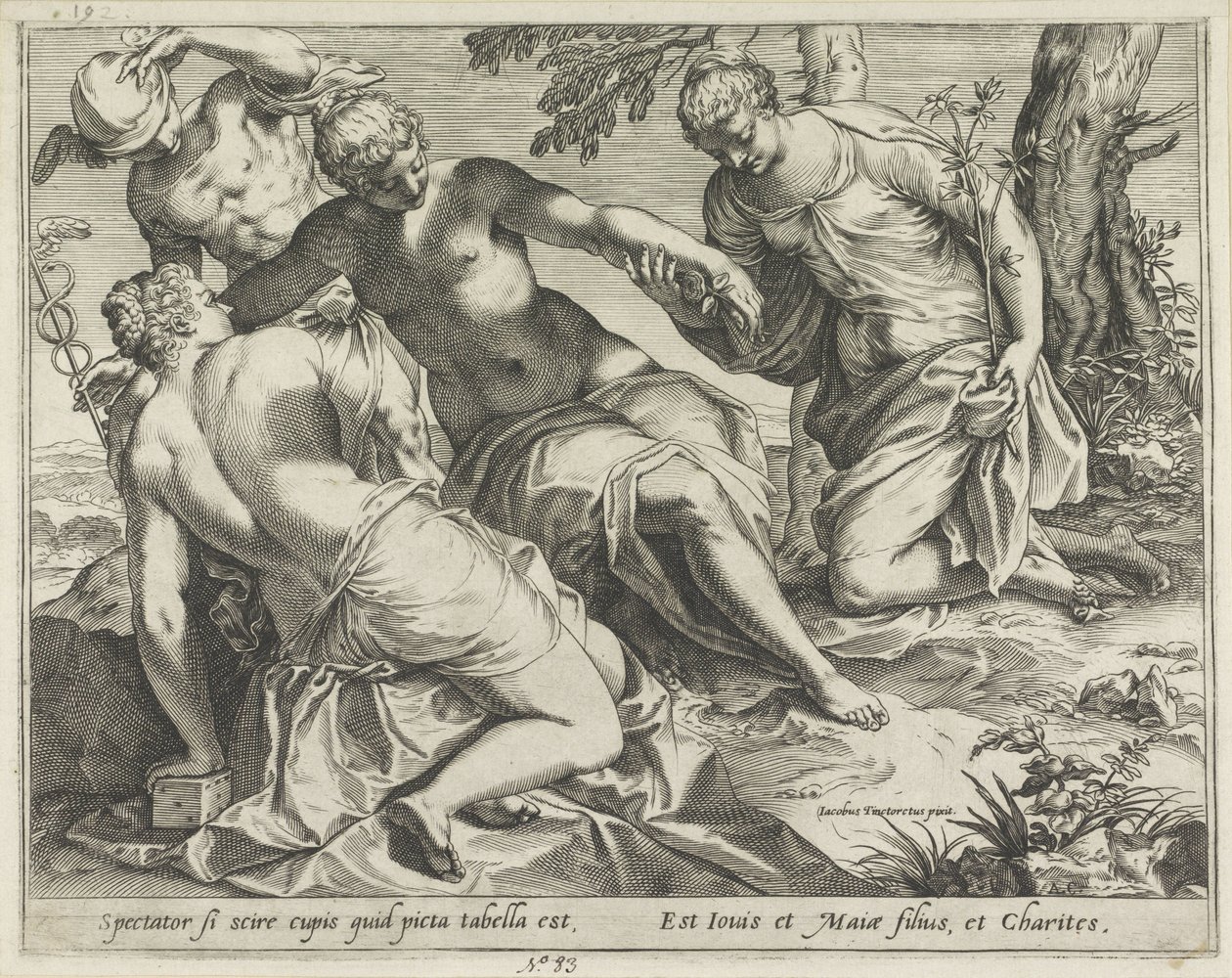 Mercury and the Graces by Agostino Carracci