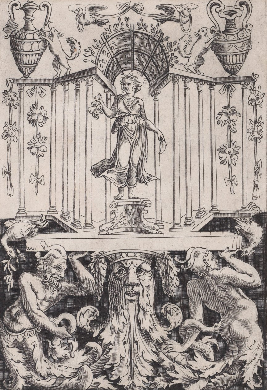 Ornamental Panel, ca. 1514-36 by Agostino Veneziano