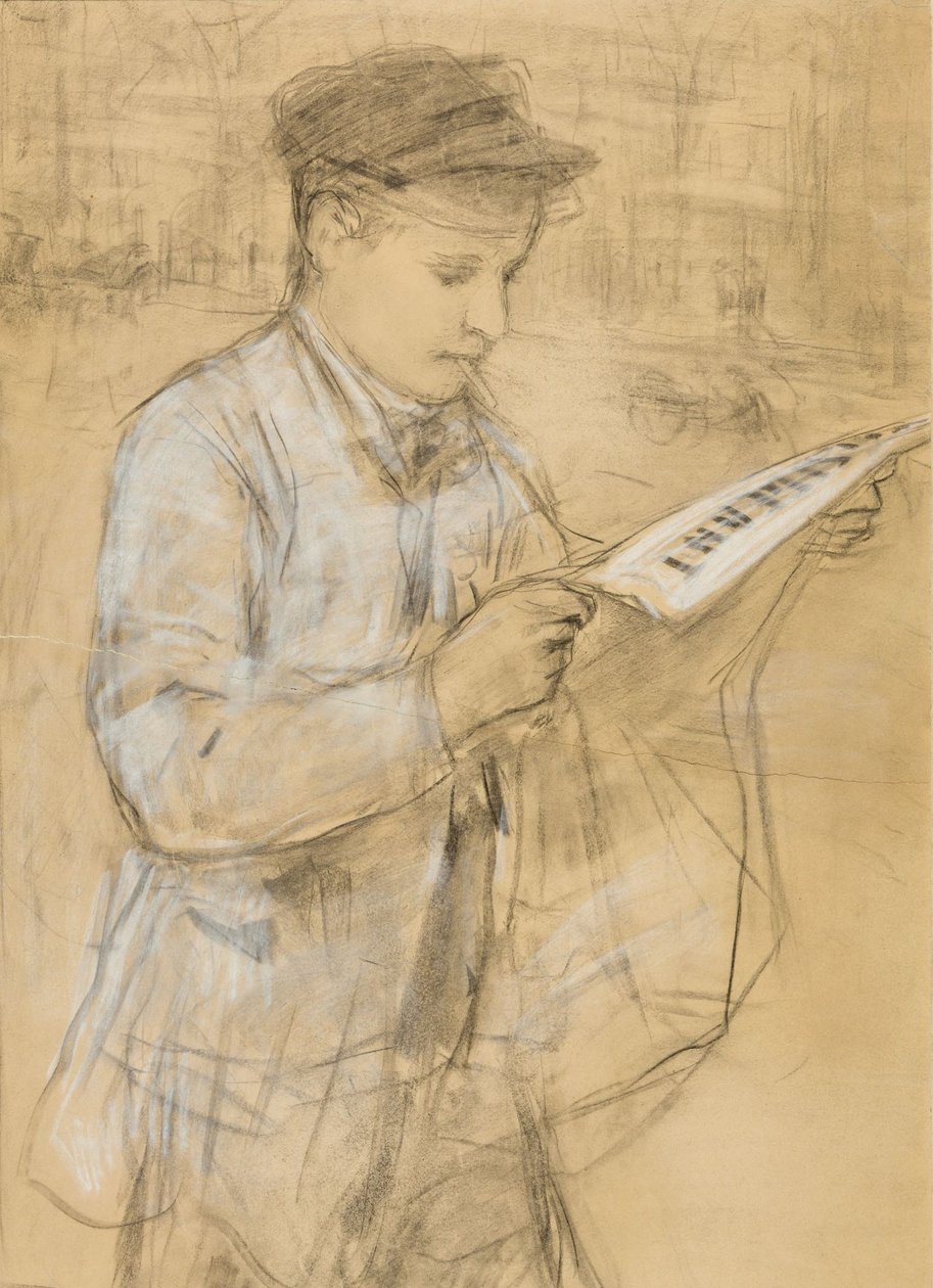 Newspaper Boy by Albert Anker