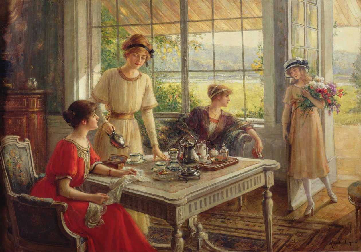 Women Taking Tea by Albert Lynch