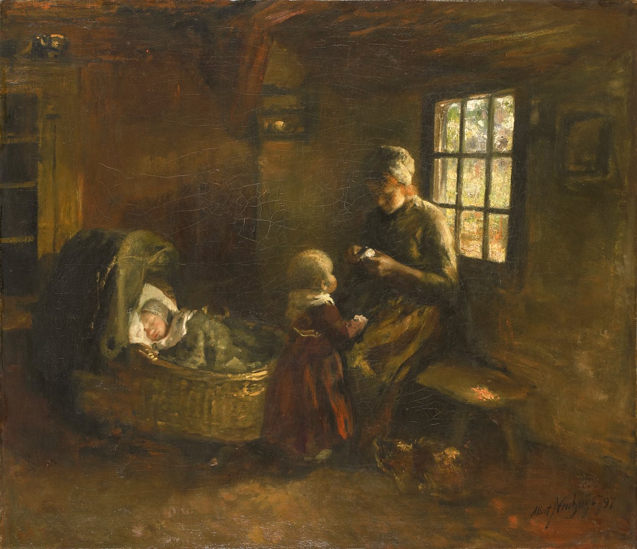At the Cradle by Albert Neuhuys