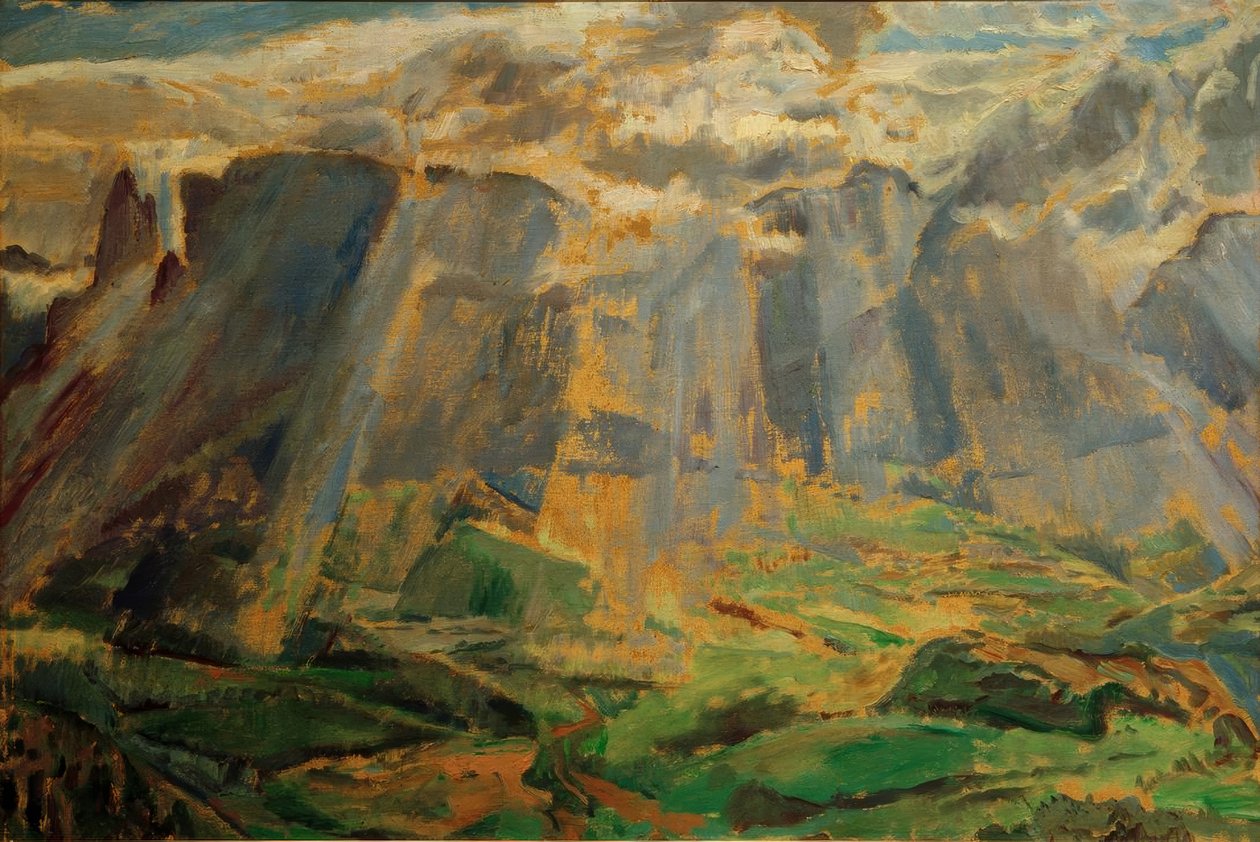 Alpine Landscape in South Tyrol by Albert Weisgerber