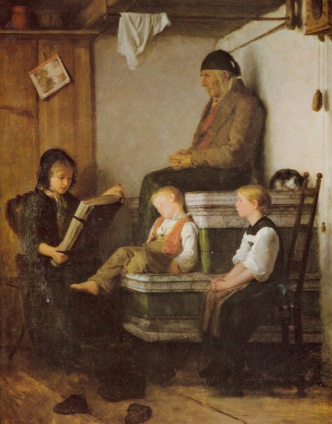 Sunday Afternoon by Albert Anker