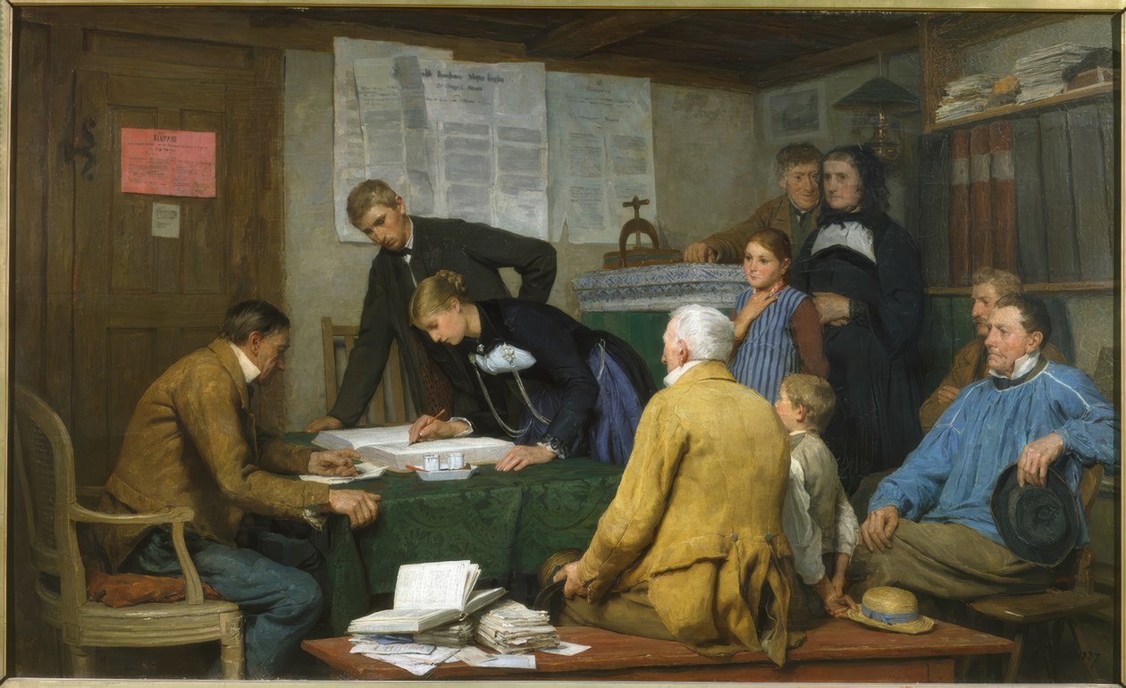 The Civil Wedding by Albert Anker