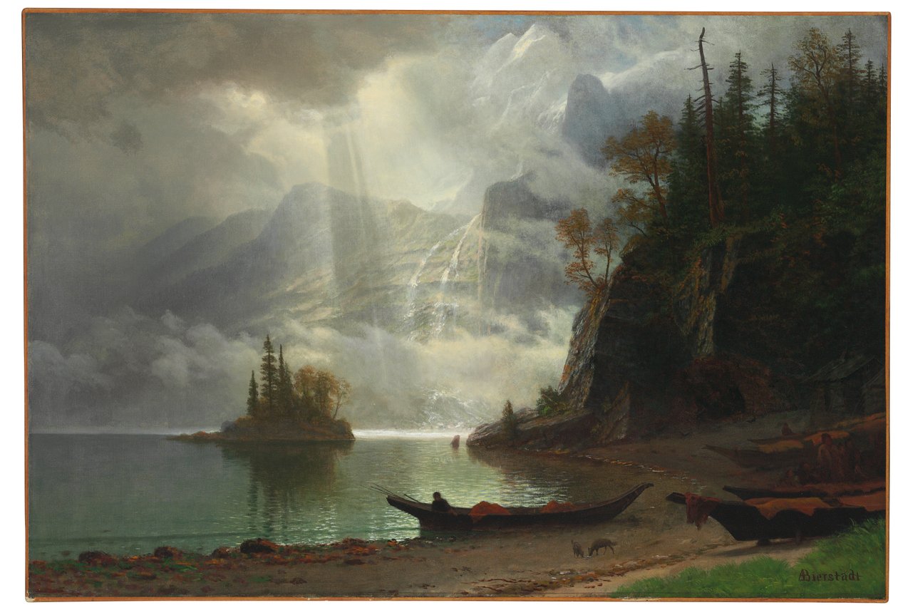 Island in the Lake by Albert Bierstadt