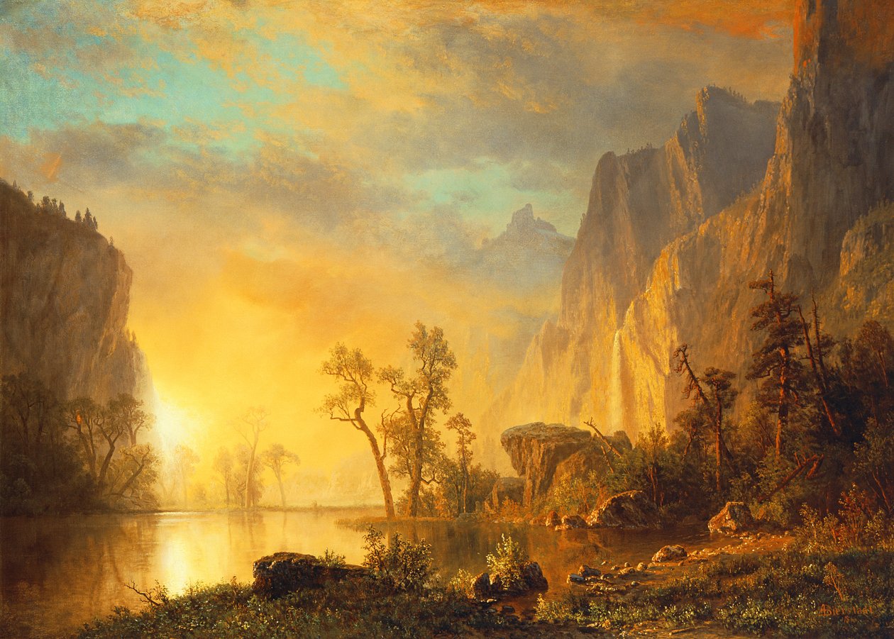 Sunset in the Rockies by Albert Bierstadt