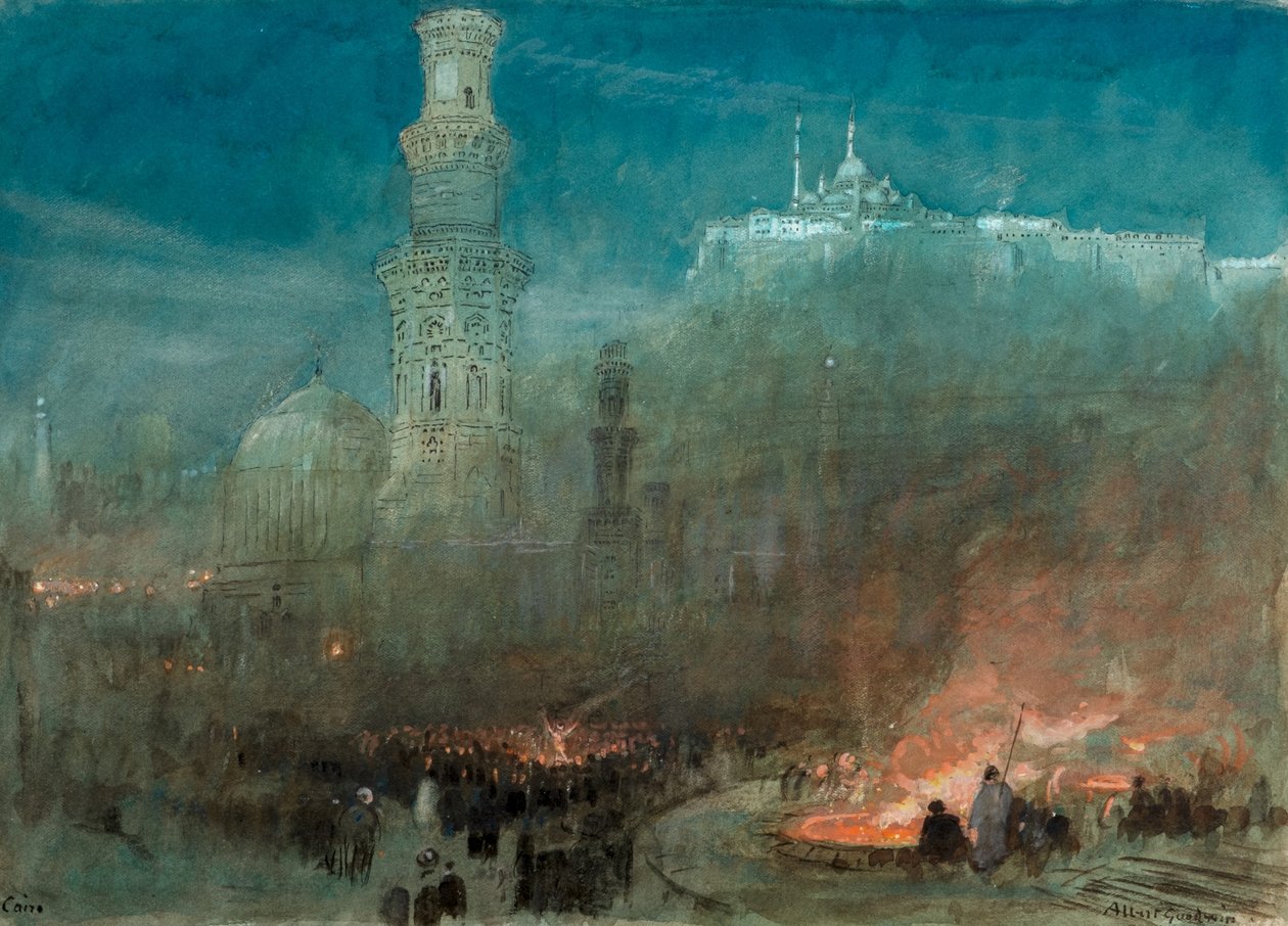 Cairo, Night by Albert Goodwin