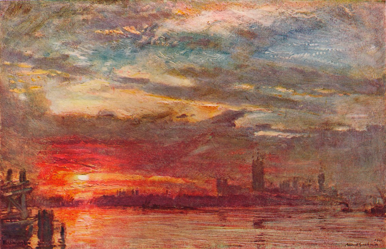 Westminster Sunset by Albert Goodwin