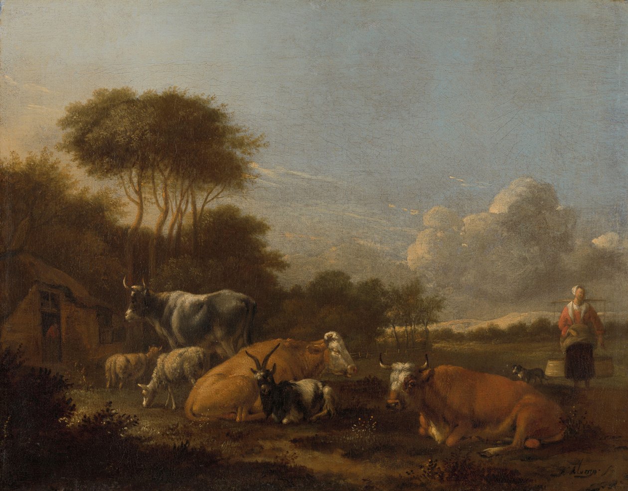 Landscape with Cattle by Albert Jansz Klomp