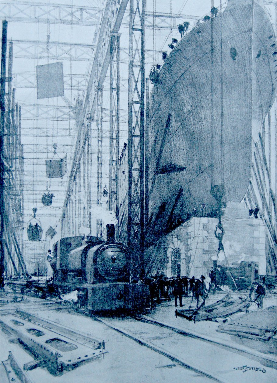 A British Shipyard by Albert Sébille
