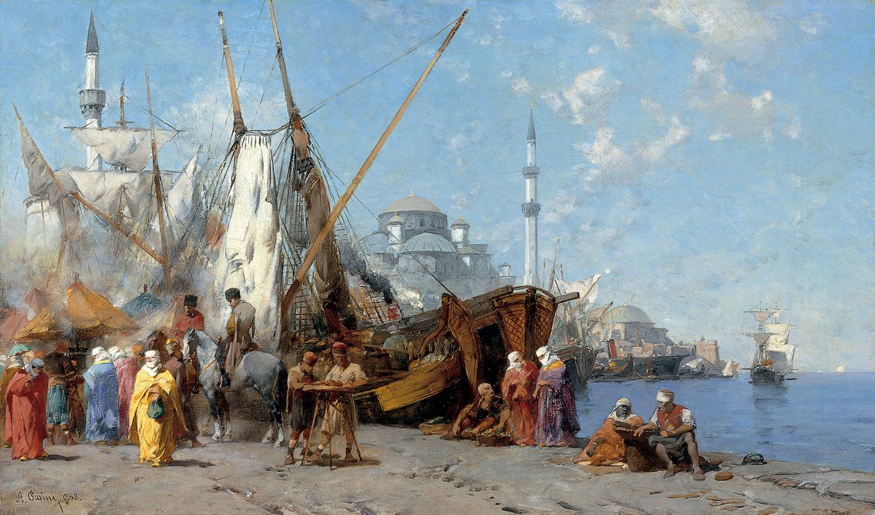 Market in Istanbul by Alberto Pasini