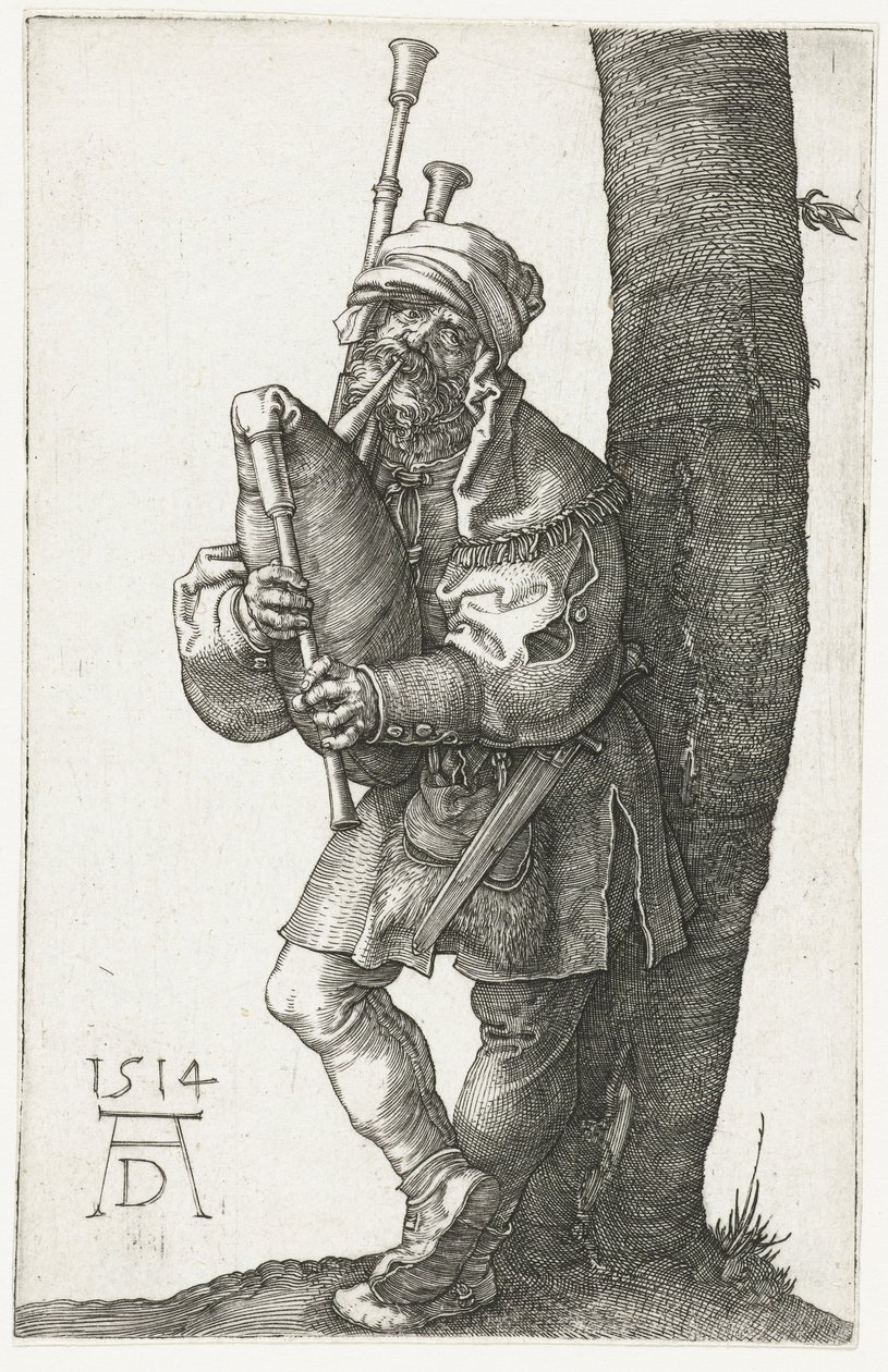 The Bagpipe Player by Albrecht Dürer or Duerer