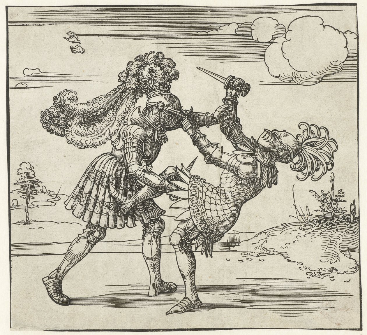 Two Knights Fighting by Albrecht Dürer or Duerer