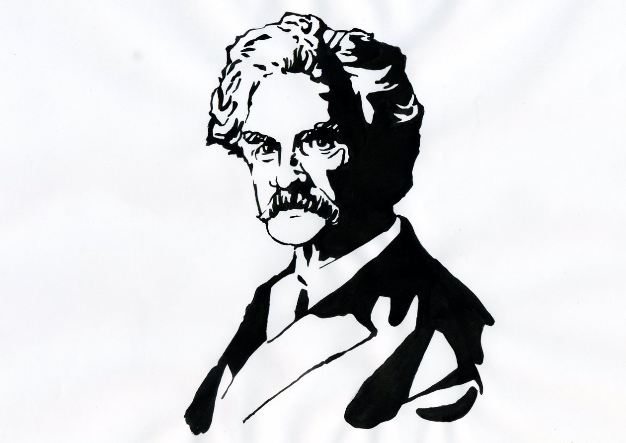Portrait of Mark Twain by Alessandro Lonati