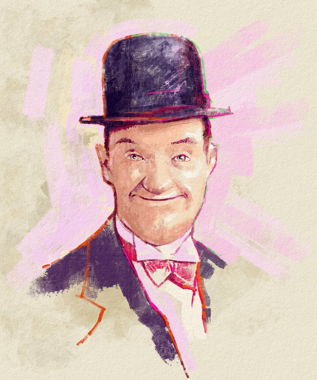 Portrait of Comedian Stan Laurel (illustration) by Alessandro Lonati